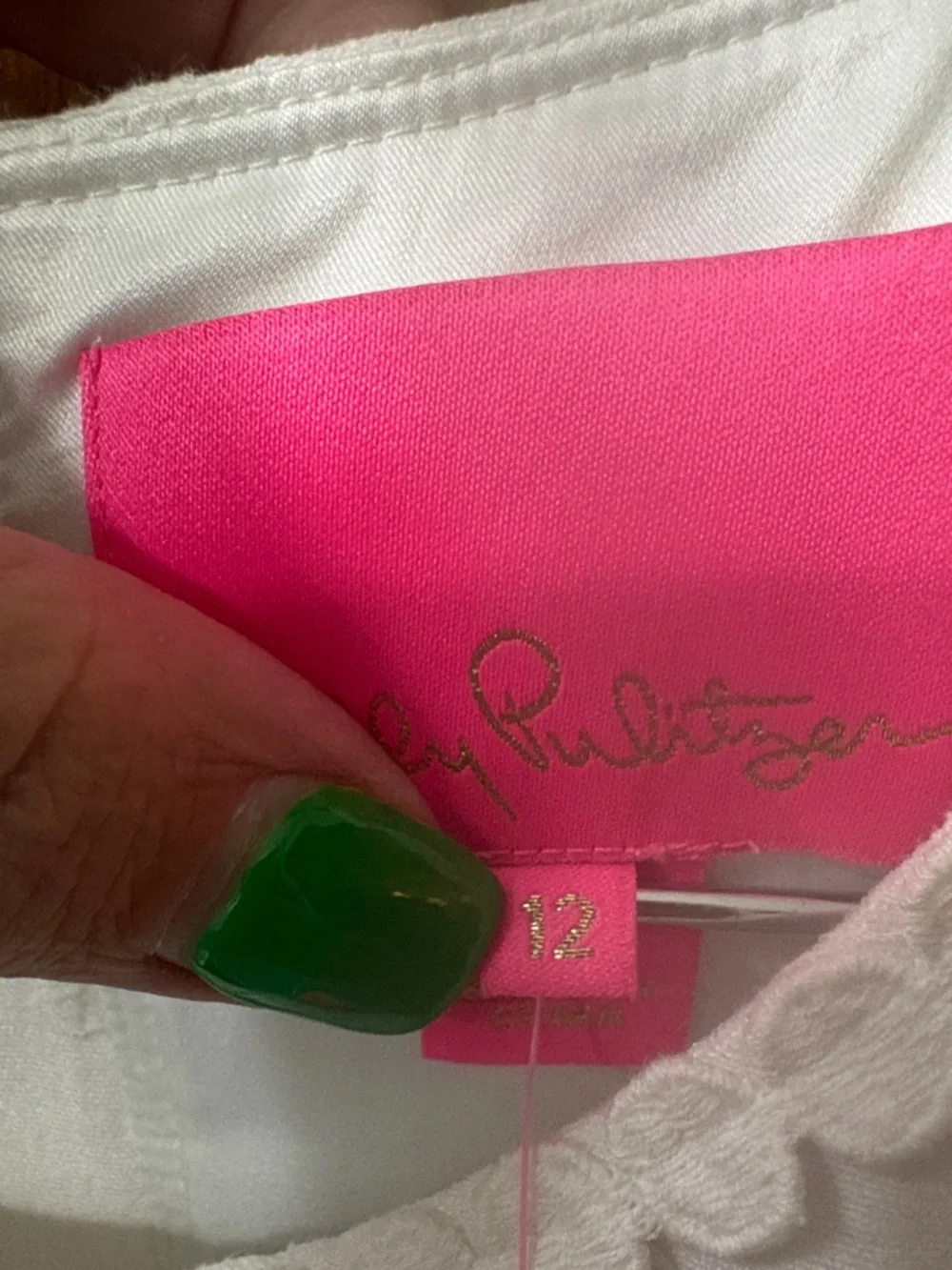 Lilly Pulitzer Sleeveless White Embroidered Turtle Dress 12 - Picture 8 of 10